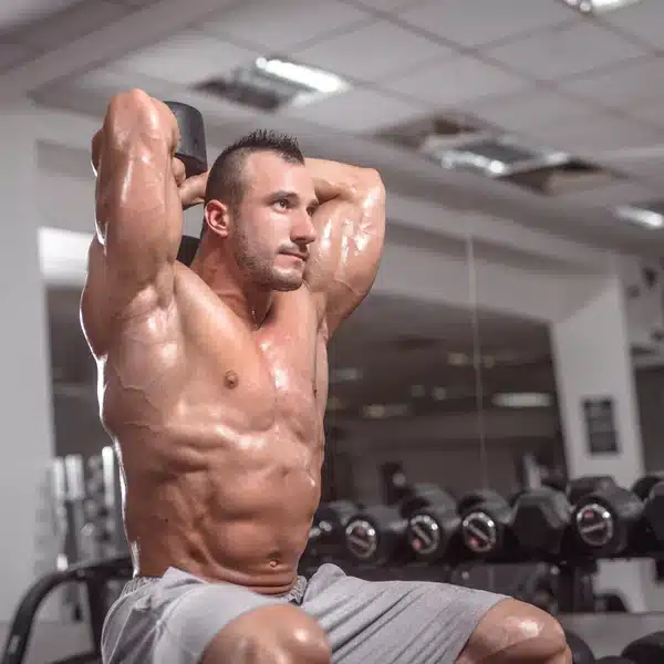 dumbbell overhead tricep extension